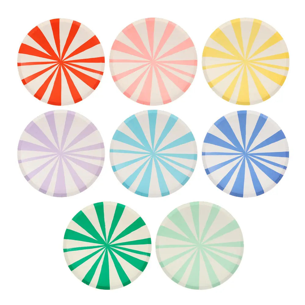 Mixed Stripe Pappteller klein – Partyartikel Kindergeburtstag – Event Kids