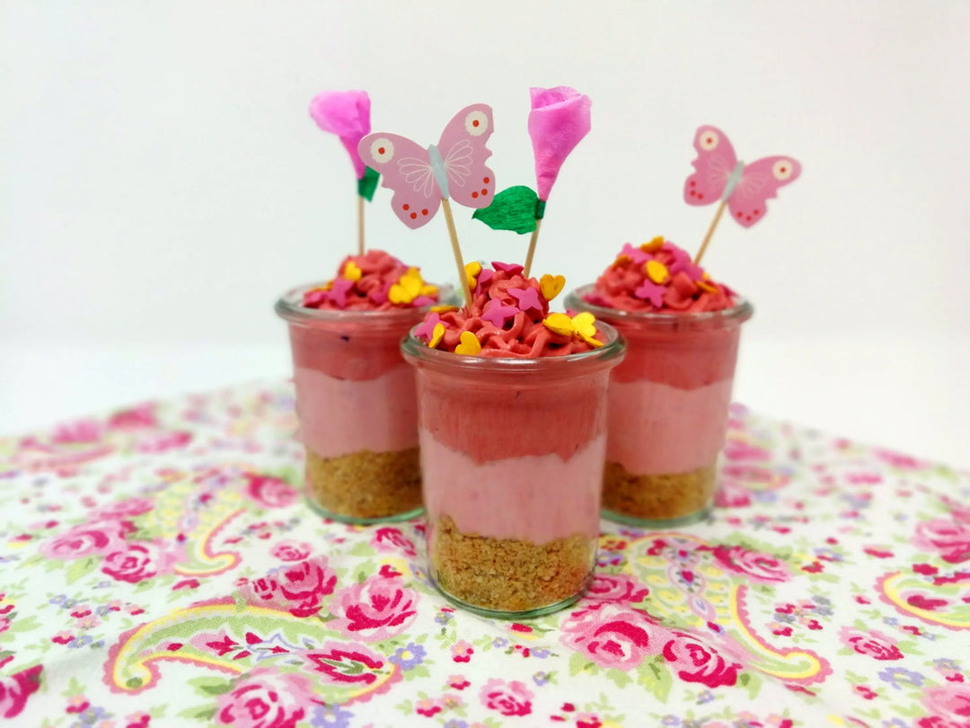 Pink Cheesecakes im Glas Event Kids