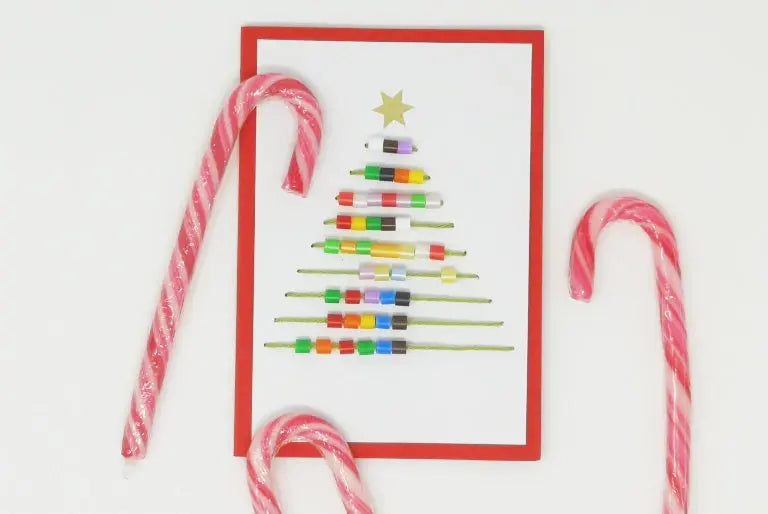 Weihnachtskarte mit Perlen Event Kids