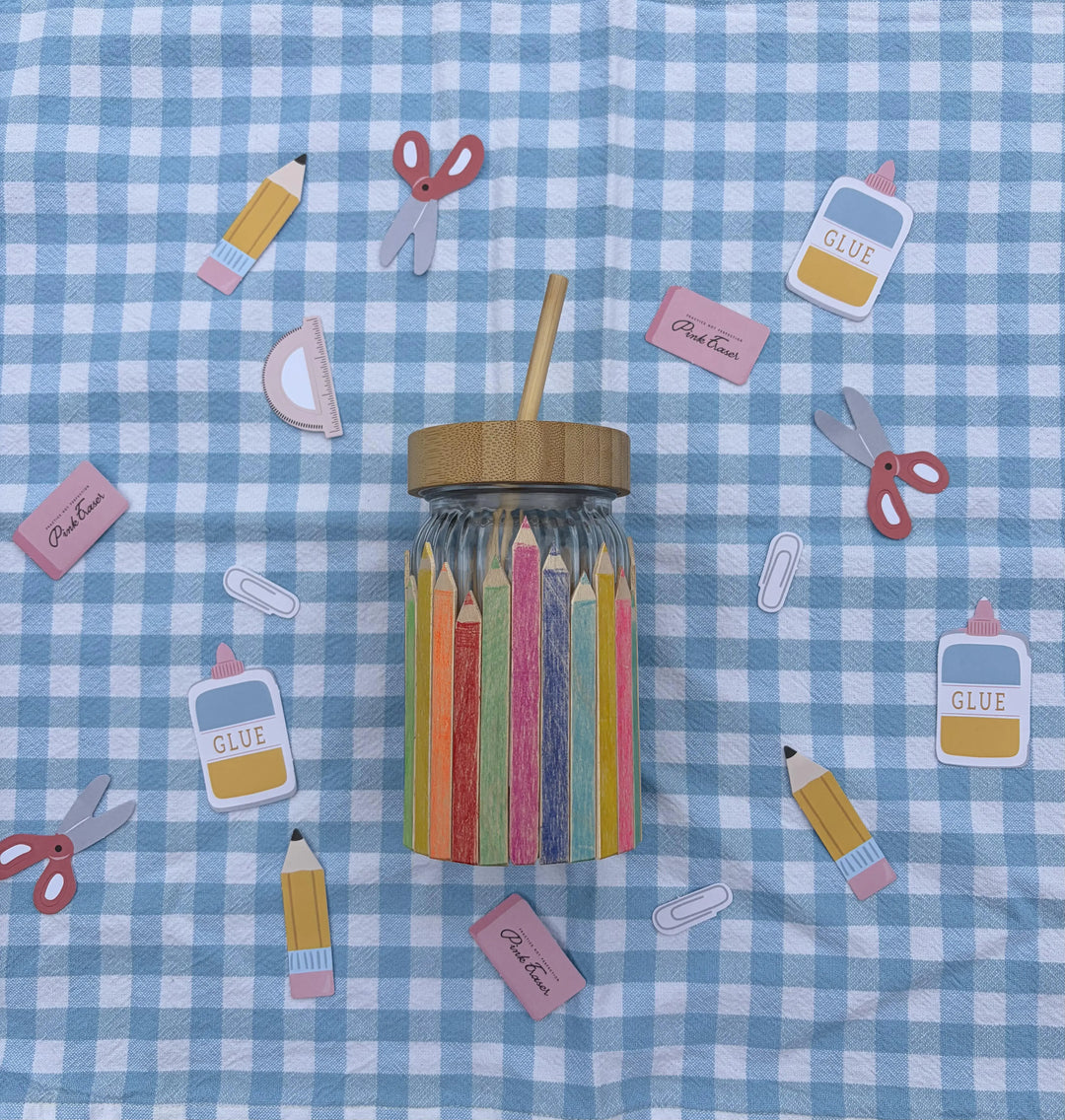 Kunterbuntes Glas im Stifte-Style Event Kids
