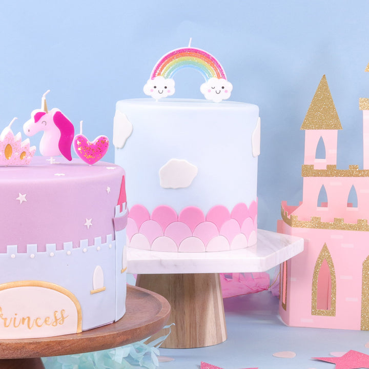 Rainbow Kerze mit Wolken