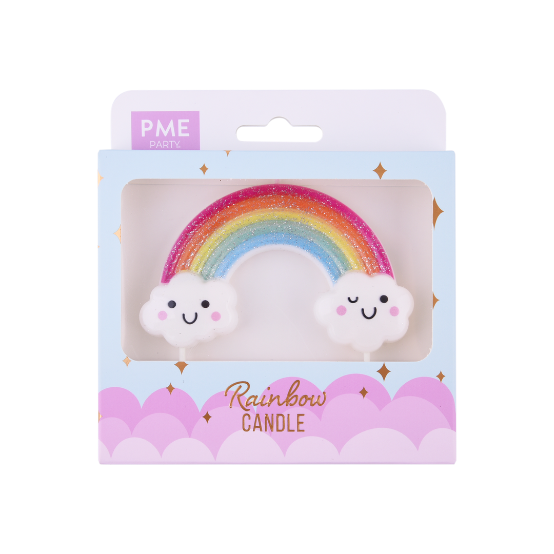 Rainbow Kerze mit Wolken