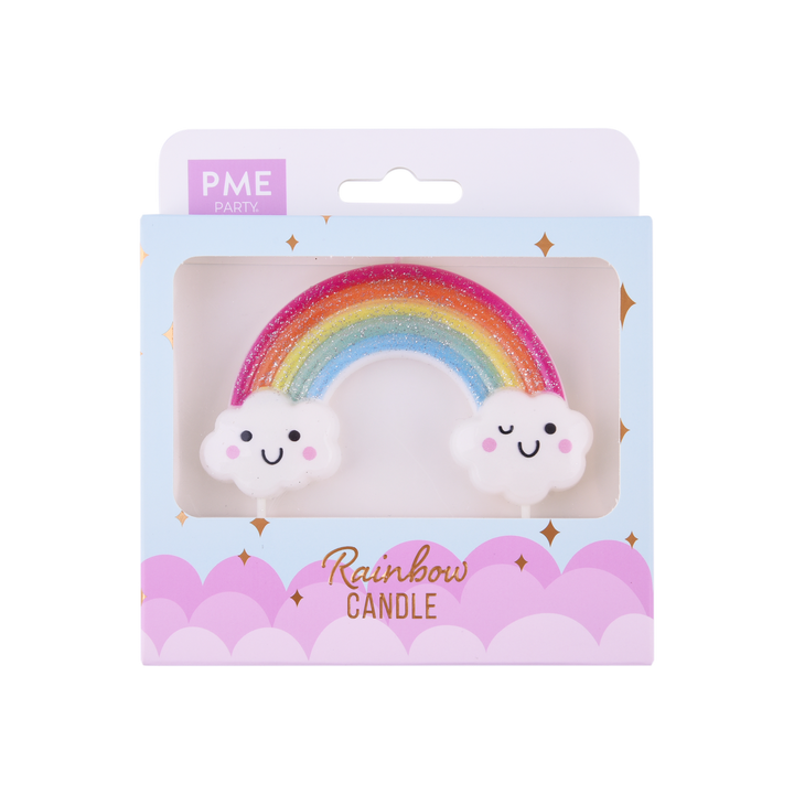 Rainbow Kerze mit Wolken