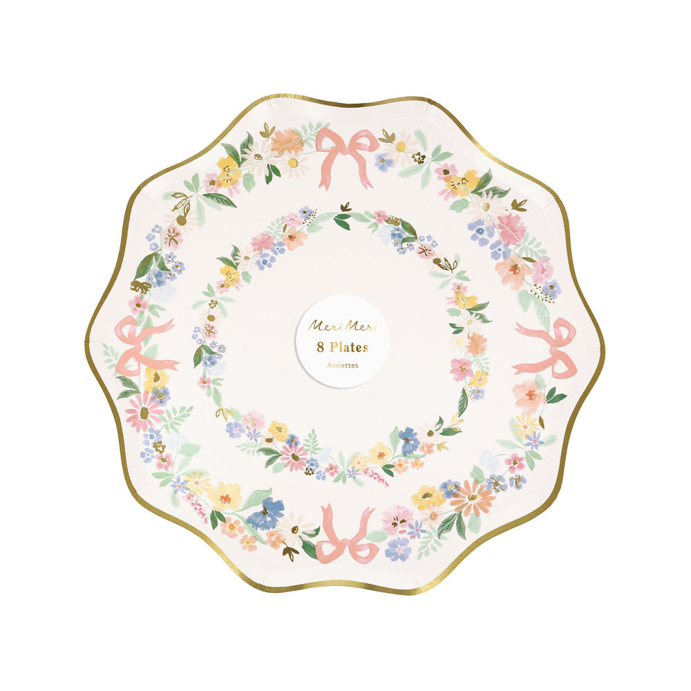 Elegant Floral Pappteller klein
