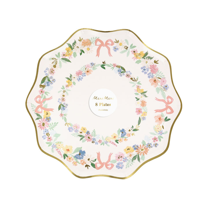 Elegant Floral Pappteller klein