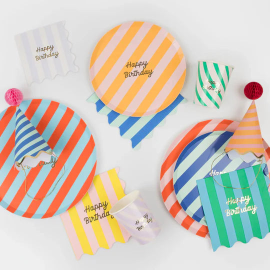 Stripe Happy Birthday Partybox (8 Personen)