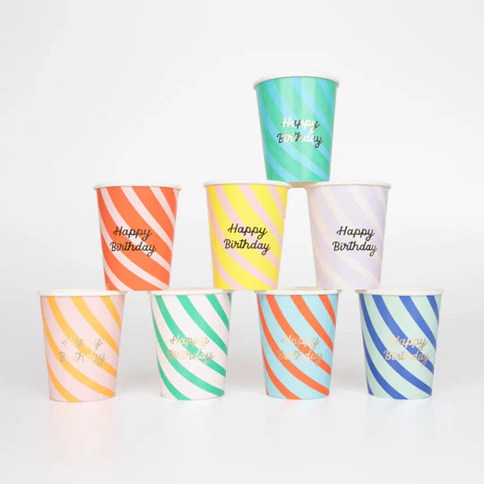 Stripe Happy Birthday Partybox (8 Personen)