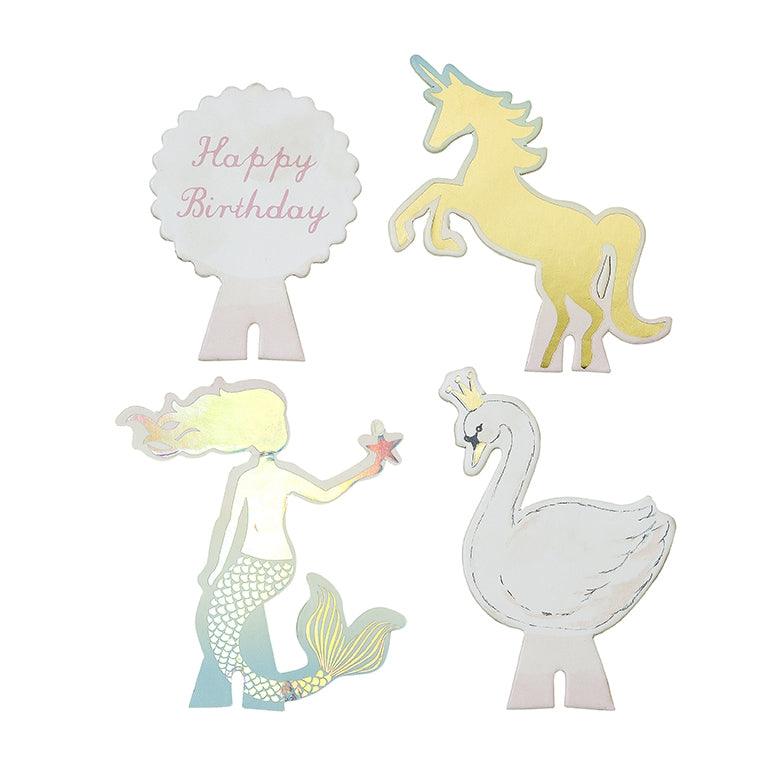 Kuchenständer Etagere mit 4 Motiven (Einhorn, Meerjungfrau, Schwan, etc.)