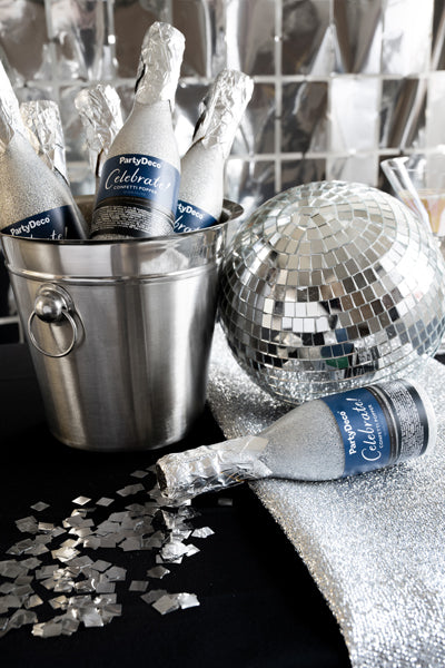 Champagner Konfettikanone silber