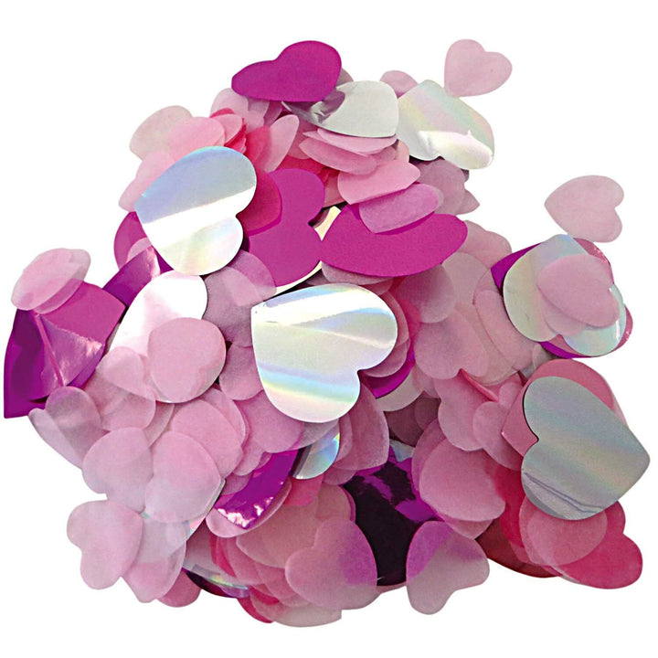 Konfetti Herzen pink/rosa/silber