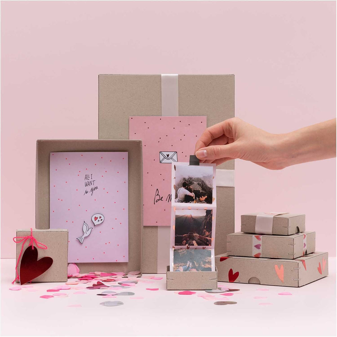 Konfetti Herzen pink/rosa/silber