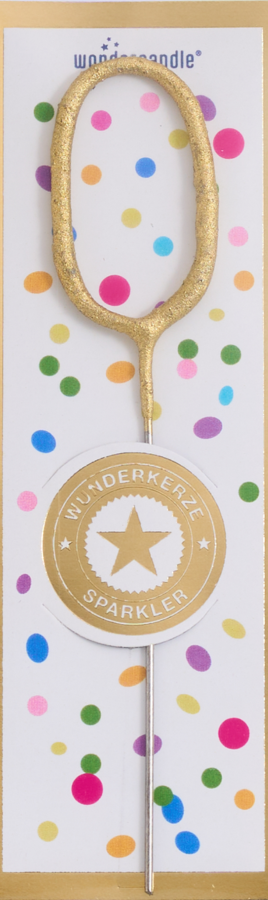 Mini Wunderkerze Konfetti Zahl 0