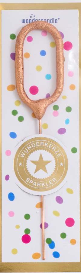 Mini Wunderkerze Konfetti Zahl 0