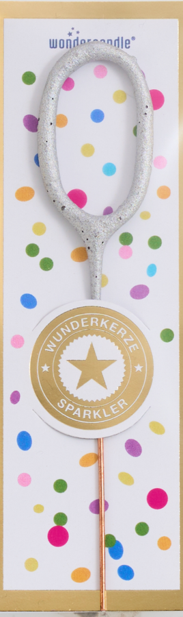 Mini Wunderkerze Konfetti Zahl 0