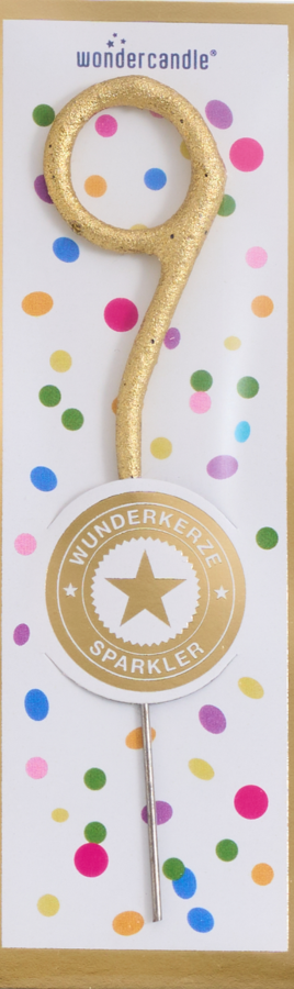 Mini Wunderkerze Konfetti Zahl 9