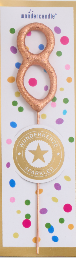 Mini Wunderkerze Konfetti Zahl 8
