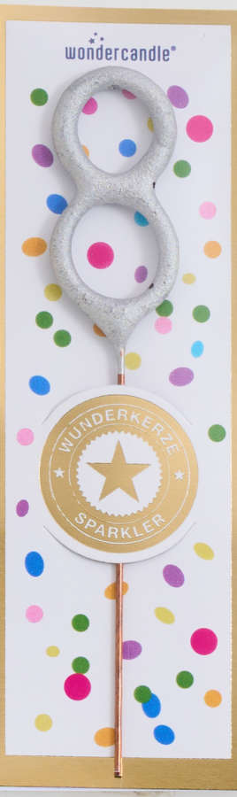 Mini Wunderkerze Konfetti Zahl 8