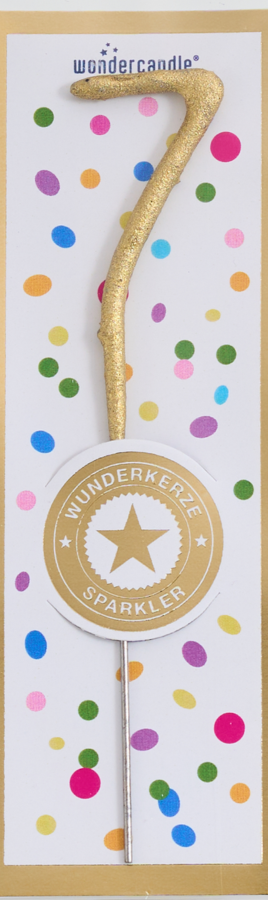 Mini Wunderkerze Konfetti Zahl 7