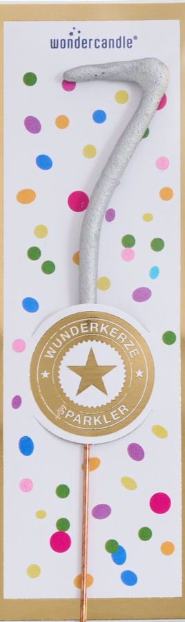 Mini Wunderkerze Konfetti Zahl 7