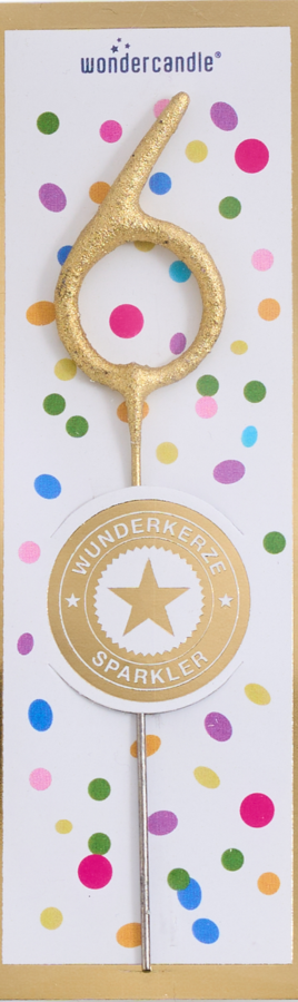 Mini Wunderkerze Konfetti Zahl 6