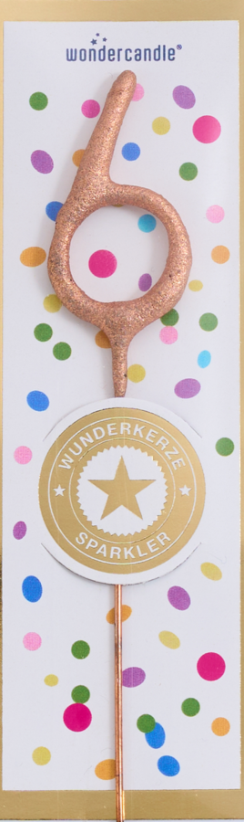 Mini Wunderkerze Konfetti Zahl 6