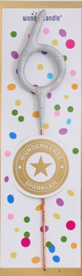 Mini Wunderkerze Konfetti Zahl 6