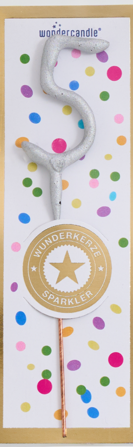 Mini Wunderkerze Konfetti Zahl 5