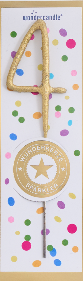 Mini Wunderkerze Konfetti Zahl 4
