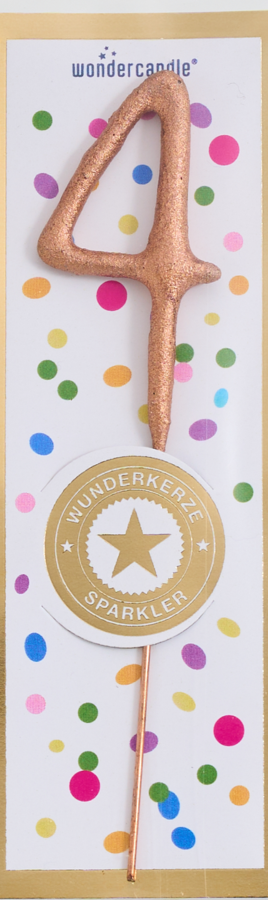 Mini Wunderkerze Konfetti Zahl 4