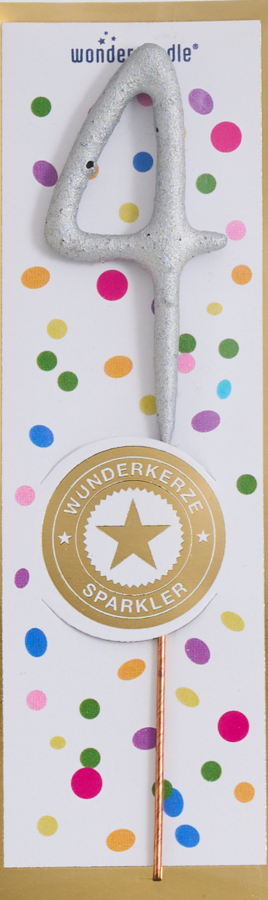 Mini Wunderkerze Konfetti Zahl 4