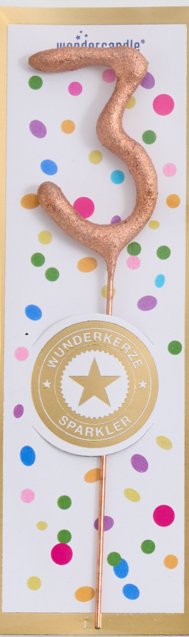 Mini Wunderkerze Konfetti Zahl 3
