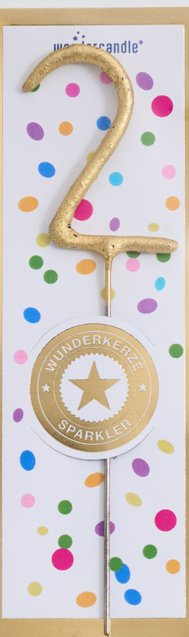 Mini Wunderkerze Konfetti Zahl 2