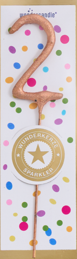Mini Wunderkerze Konfetti Zahl 2