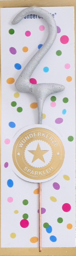 Mini Wunderkerze Konfetti Zahl 2