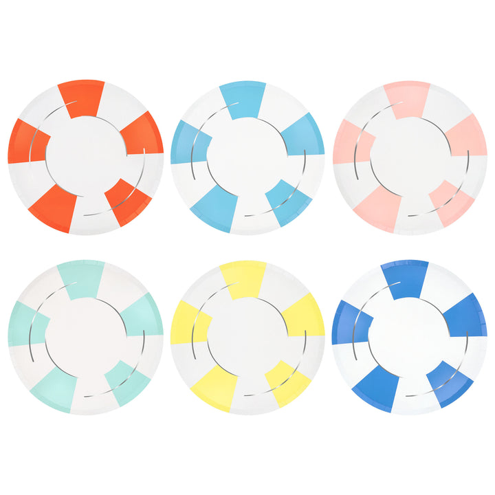 Schwimmring Pappteller (6 Farben)