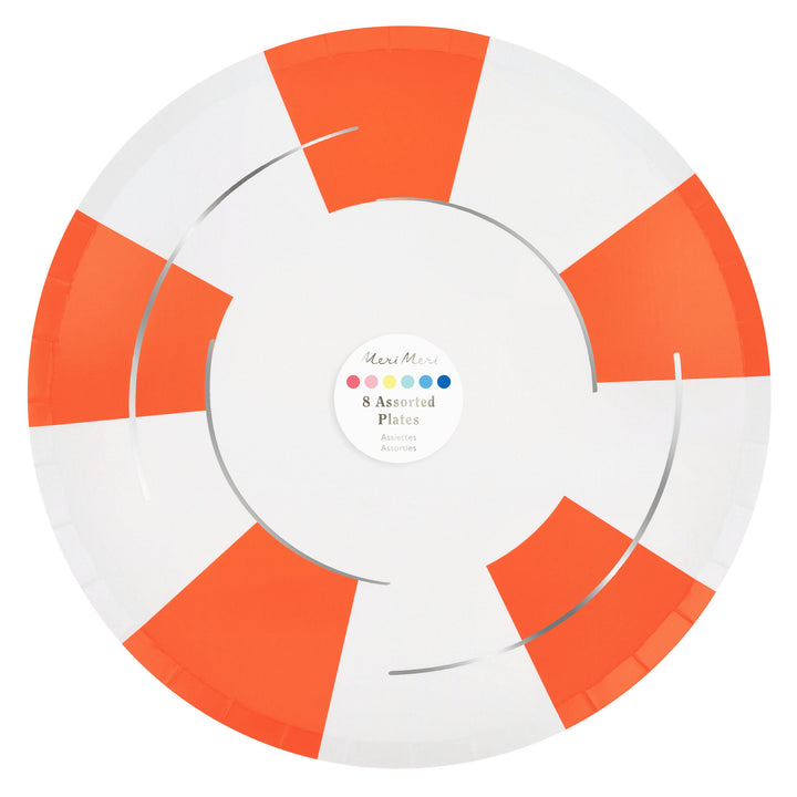 Schwimmring Pappteller (6 Farben)