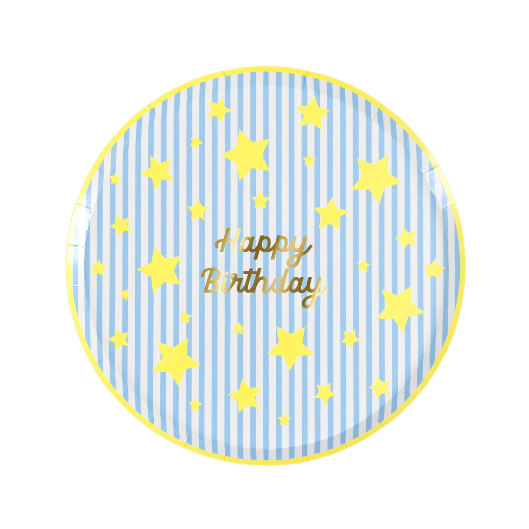 Bright Star Happy Birthday Pappteller klein