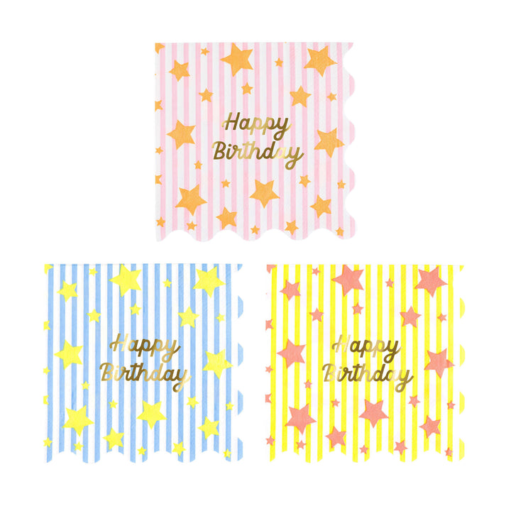 Bright Star Happy Birthday Servietten gross