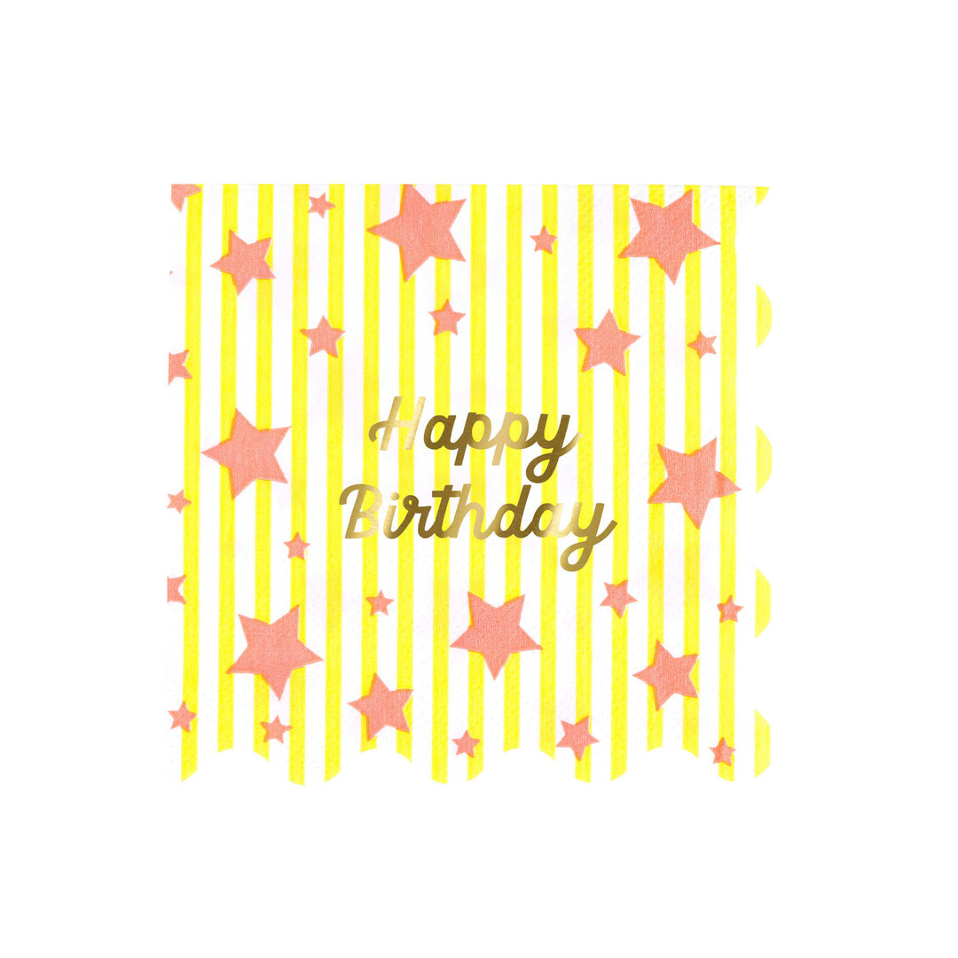Bright Star Happy Birthday Servietten gross