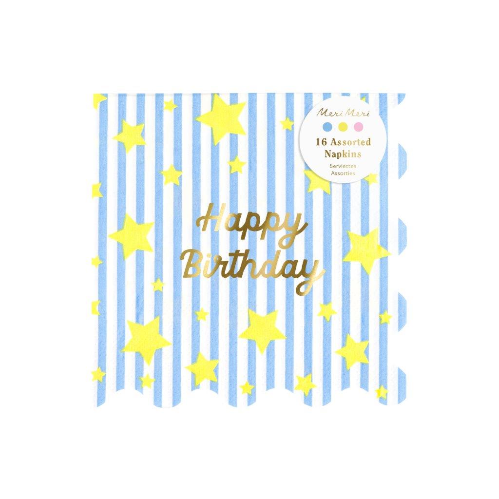 Bright Star Happy Birthday Servietten gross