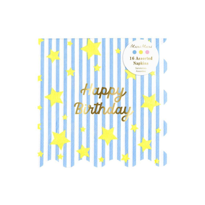 Bright Star Happy Birthday Servietten gross