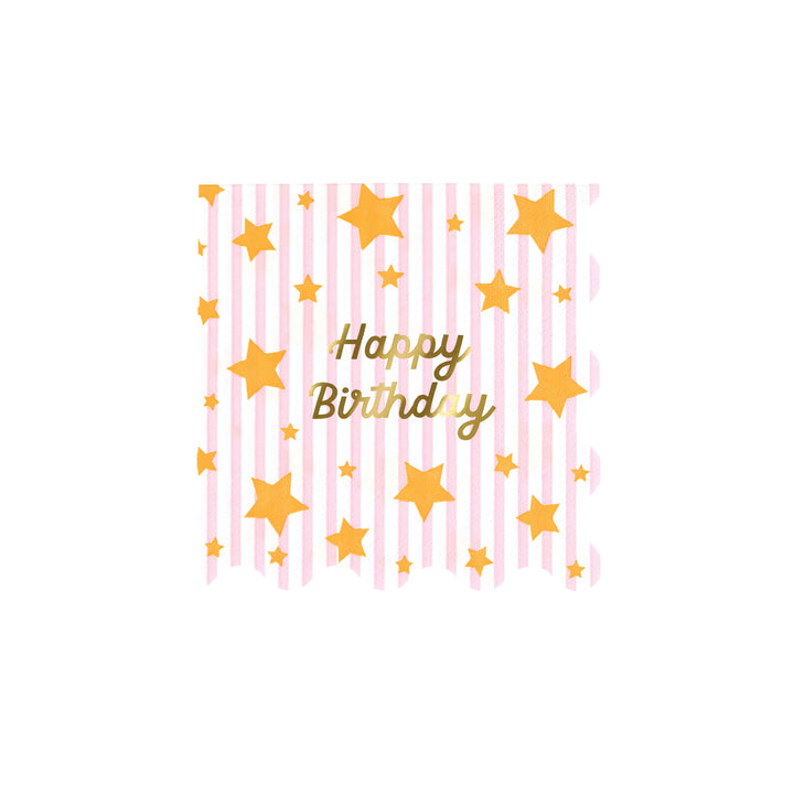 Bright Star Happy Birthday Servietten klein