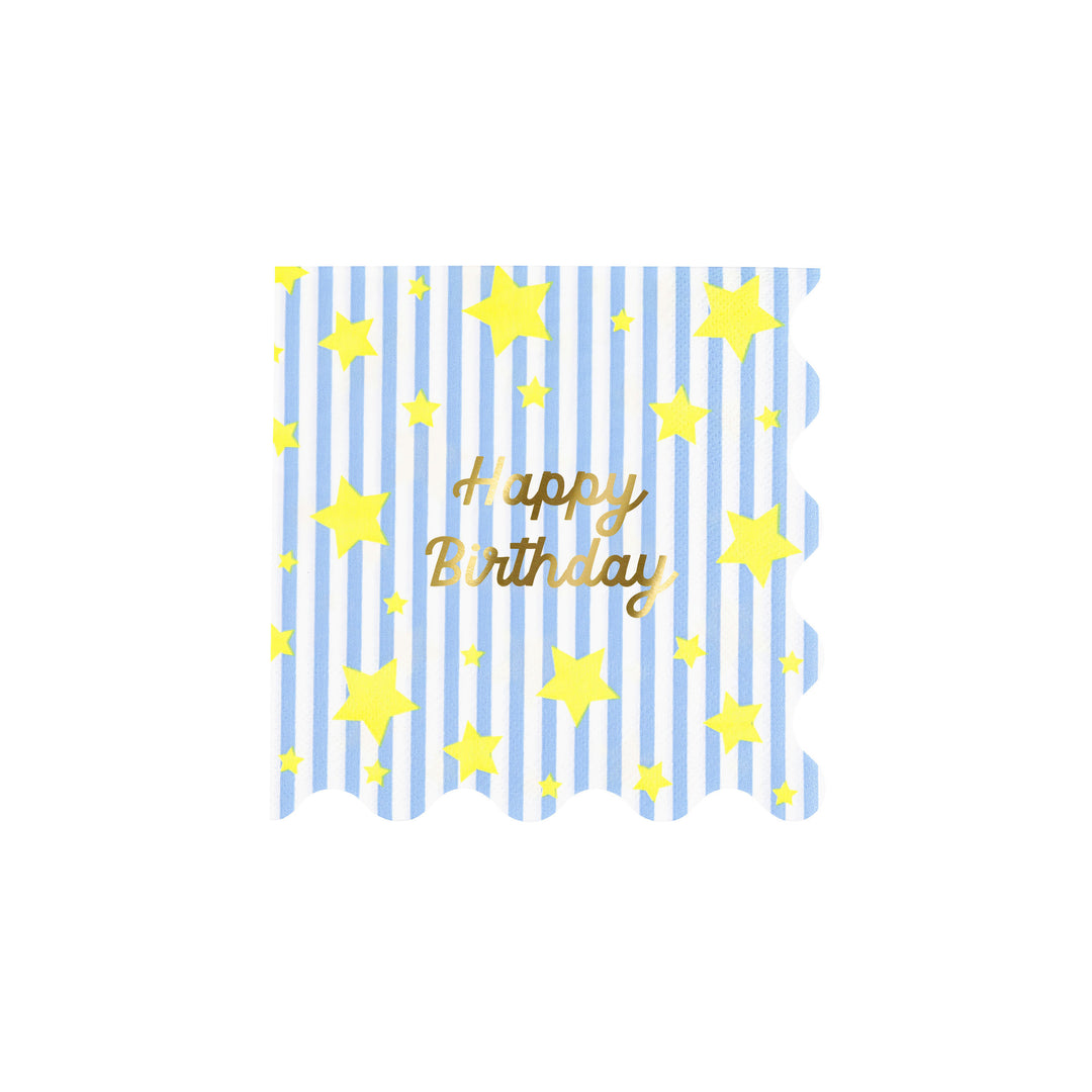 Bright Star Happy Birthday Servietten klein