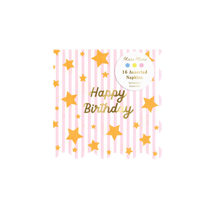 Bright Star Happy Birthday Servietten klein