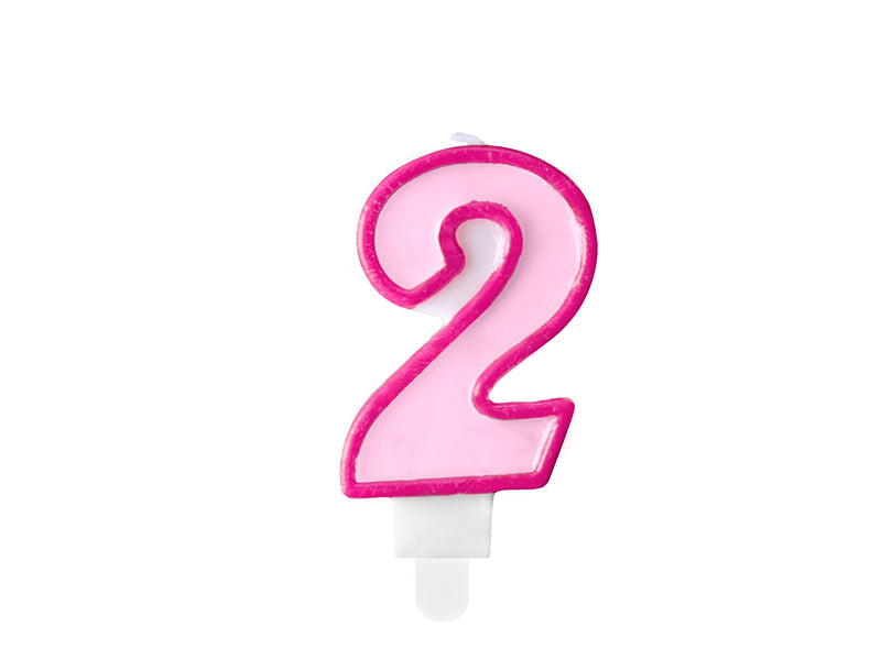 Zahlenkerze pink 2