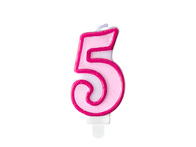 Zahlenkerze pink 5
