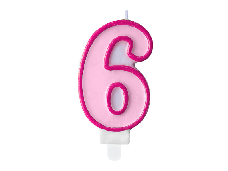 Zahlenkerze pink 6