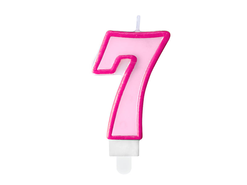 Zahlenkerze pink 7