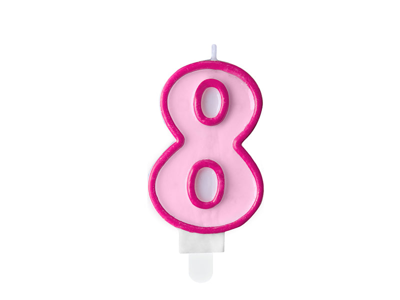 Zahlenkerze pink 8