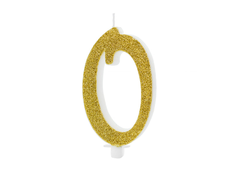 Zahlenkerze gold 0